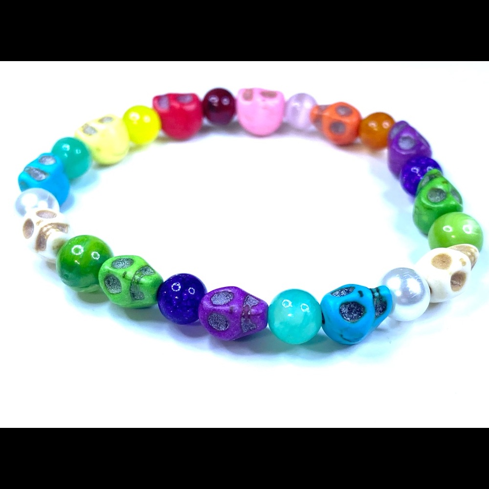 Handmade Colorful Skull Bracelet